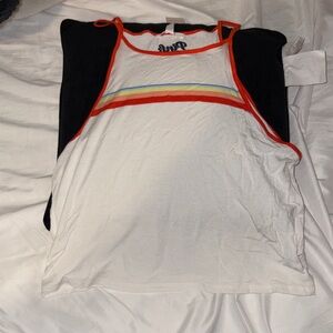 PINK Victoria's Secret White Camisole with Rainbow Stripes - NWT